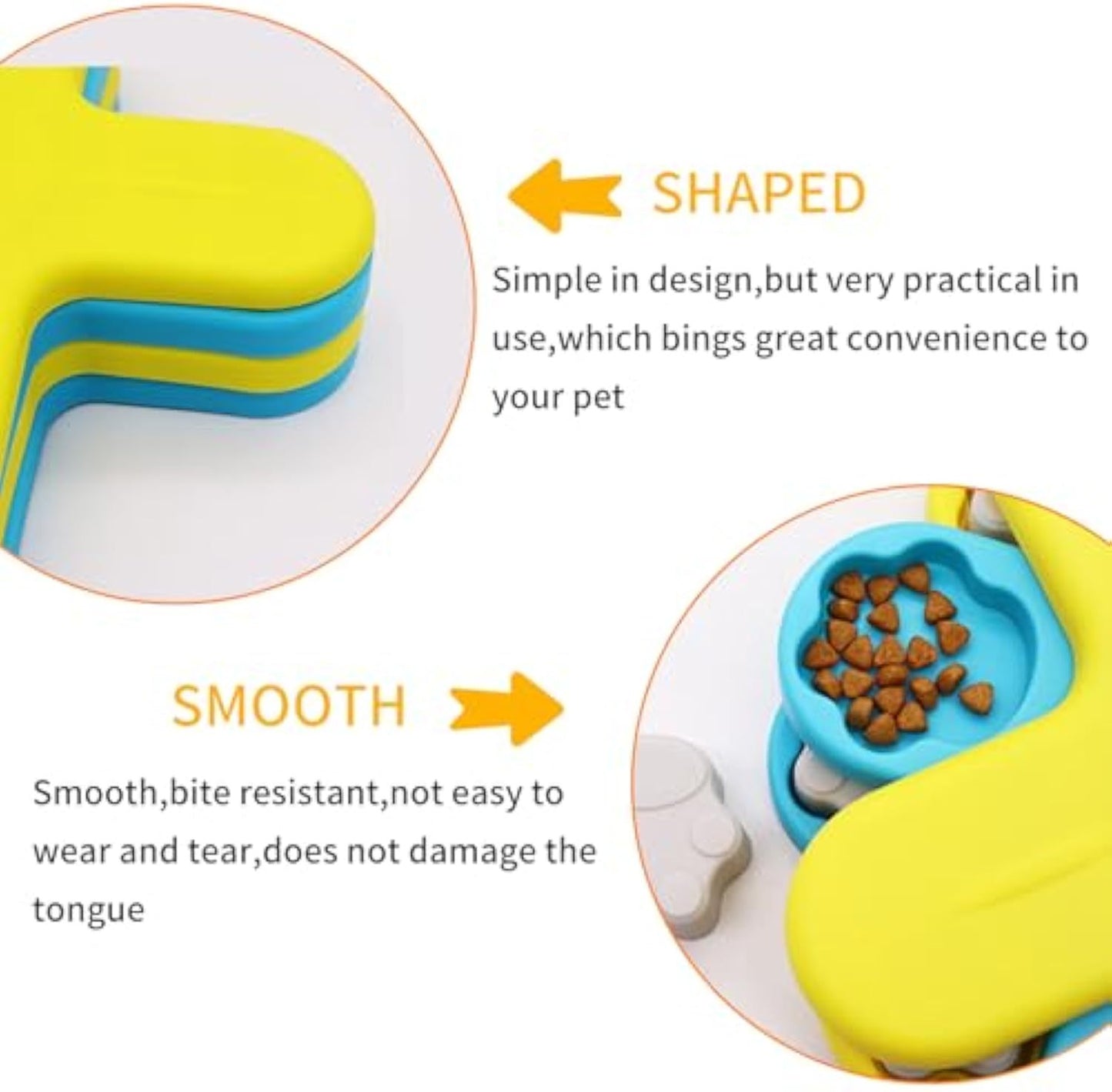 Interactive Dog Puzzle Feeder Toy | Slow Feeder for Dogs IQ Training Yellow food