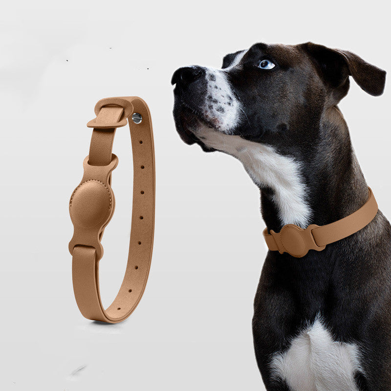 Adjustable Leather AirTag Dog Collar | Protective Anti-Loss Dog Collar With GPS - 54cm Leather - collar