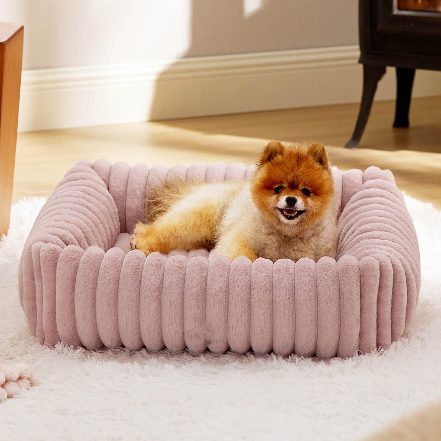 Cozy Corduroy Dog Bed | Winter Warm And Removable Cushion for Dogs beds