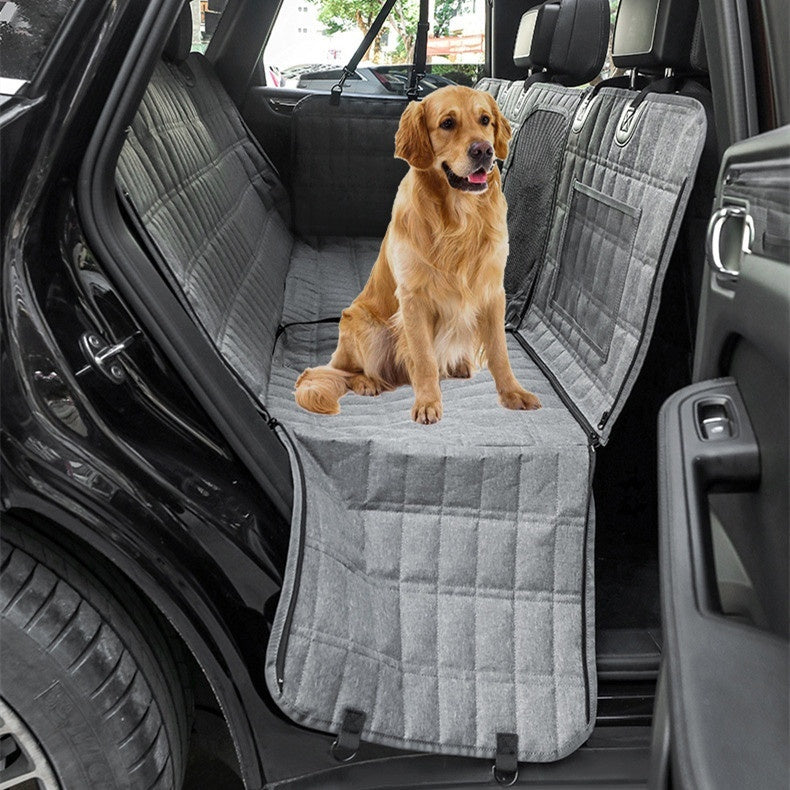 Multi Function Pet Car Dog Seat Cover | Waterproof Dog Travel Hammock Trunk Protector KC21 gray rectangular mesh travel