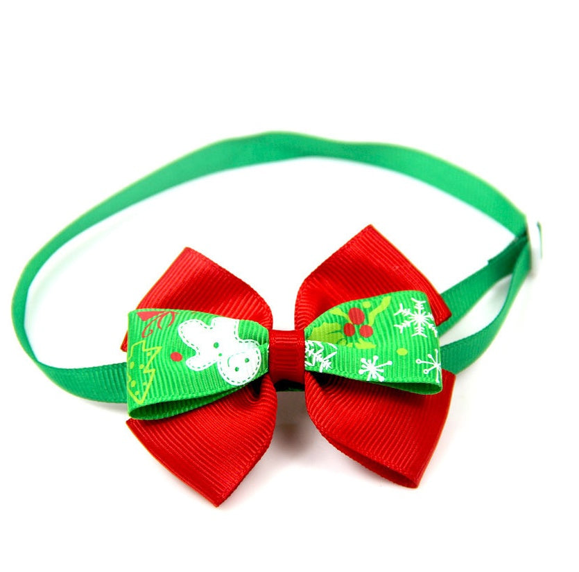 Bulk Christmas Dog Bow Ties | 50 Pack Cartoon Dog Accessories 4 Style bow