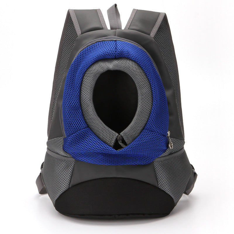 Soft PU Leather Dog Travel Backpack | Dog Carrier Bag for Outings - Blue Small - travel