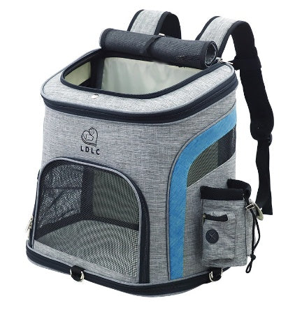 Ventilated Dog Backpack Carrier | Hands-Free Travel Bag for Small Dogs - Blue - Dog Travel Essential
