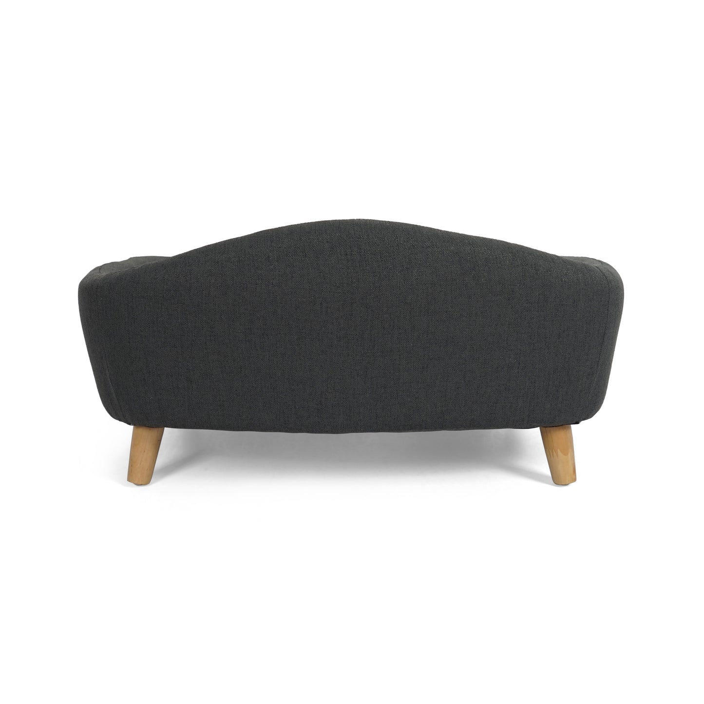 Mid Century Modern Elevated Dog Bed with Tufted Cushion Dark Gray Dog Bed Dark gray Accessories