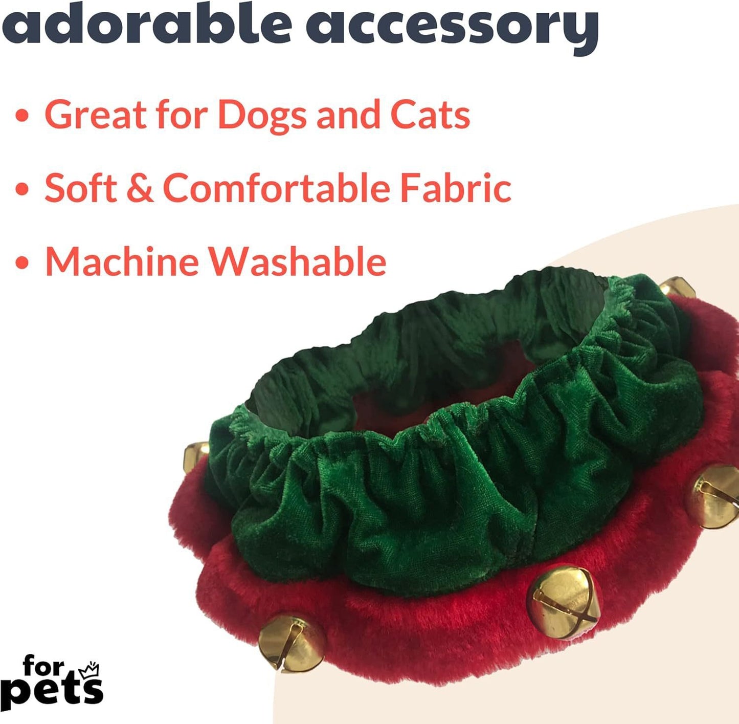 Christmas Dog Collar with Bells & Ornaments Holiday Dog Neckwear christmas
