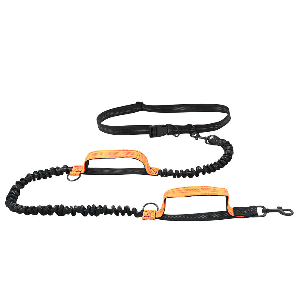 Hands-Free Bungee Dog Leash | Elastic Dog Running Leash - Orange - leash