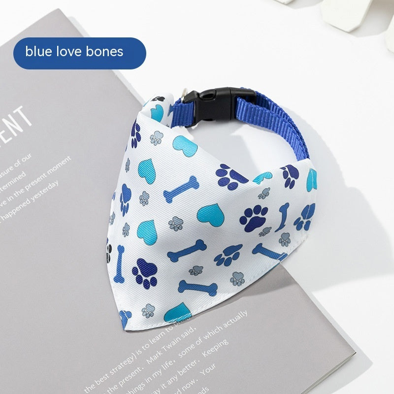 Dog Bandana and Saliva Towel Available in Different Patterns Blue Loving Heart Saliva Towel / L Accessories