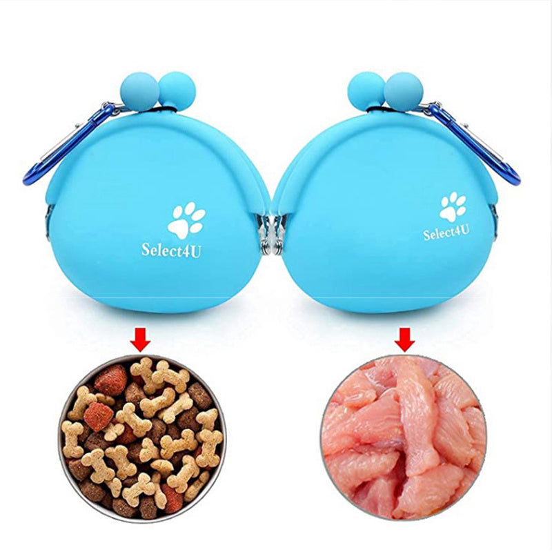 Portable Silicone Dog Treat Pouch | Clip-On Training Bag for Walks And Travel - travel