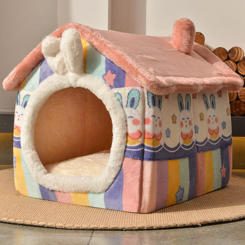 Plush Yurt Dog House | Washable Dog House Pink A / L house