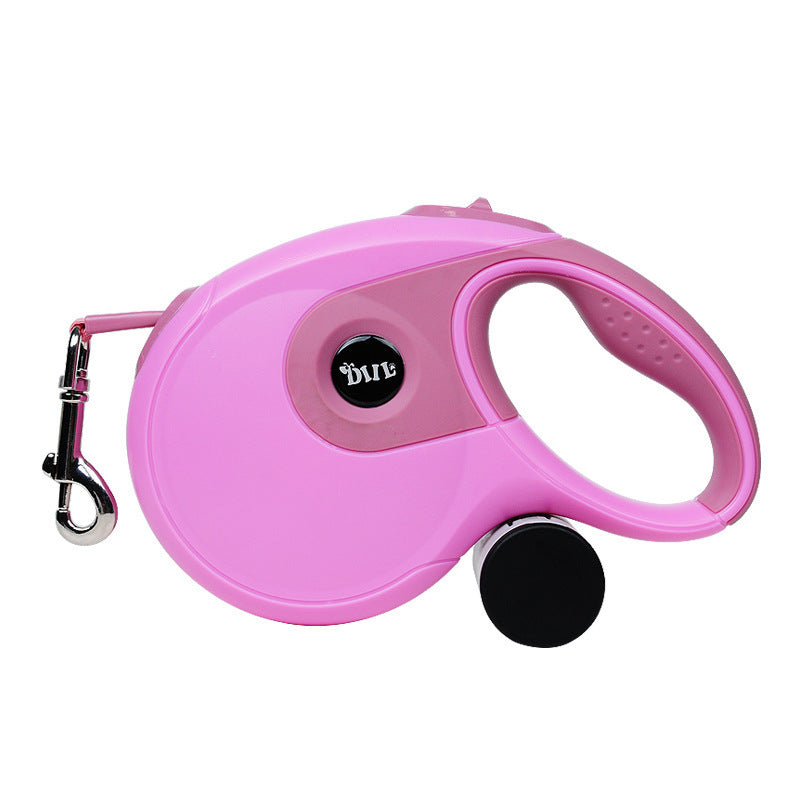 Retractable Dog Leash with One-Button Lock | Soft-Grip Handle For Dogs - Pink / 5m - leash