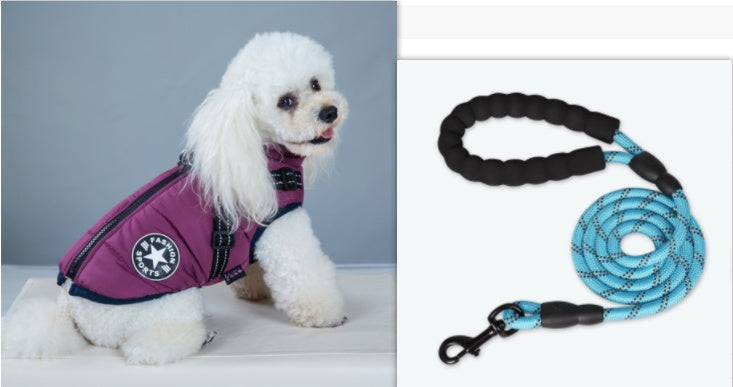Waterproof Winter Dog Coat with Built-in Harness | Warm Dog Jacket For Winter - Purple / 2XL - Coats & Dog Vests