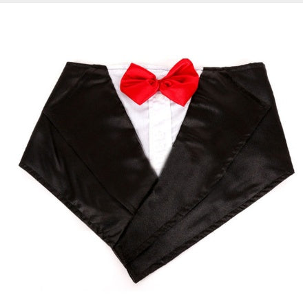 Wedding Tuxedo Dog Scarf: Adjustable Triangle Bandana for Large Dogs Red Accessories