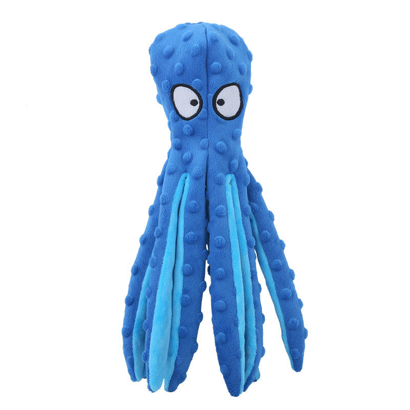 Plush Octopus Dog Squeaky Toy | Dog Interactive Play Blue eco
