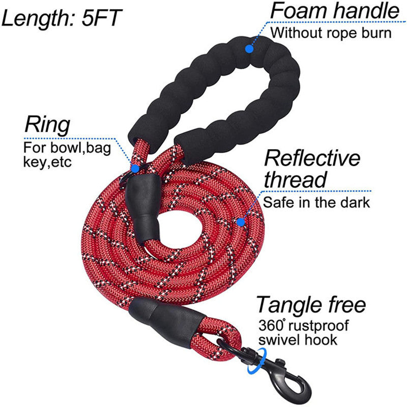 Reflective Nylon Dog Harness and Leash Set for Night Walks - Accessories
