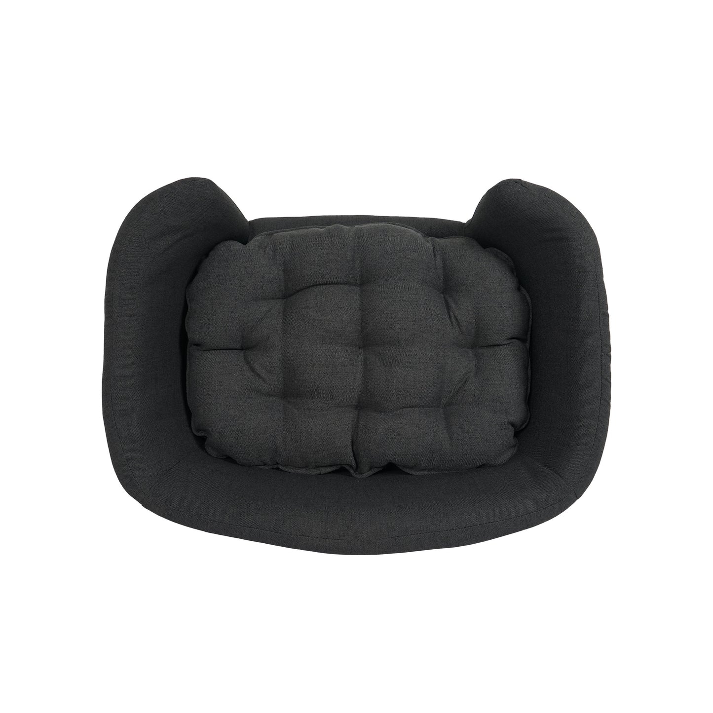 Mid Century Modern Elevated Dog Bed with Tufted Cushion Dark Gray Dog Bed Dark gray Accessories