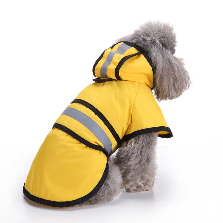 Dog Raincoat Poncho: Waterproof Polyester Dog Jacket with Hood - Yellow / L - Accessories