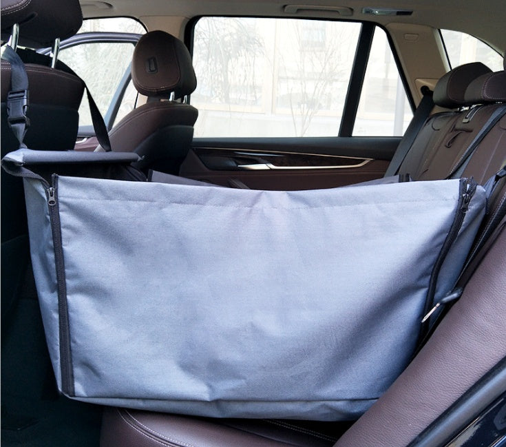 Portable Dog Car Booster Seat | Waterproof Travel Hammock And Dog Kennel - Grey - travel