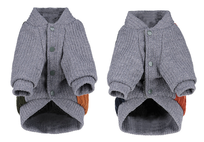 Two Toned Knitted Dog Sweater | Warm Cotton Dog Pullover Accessories