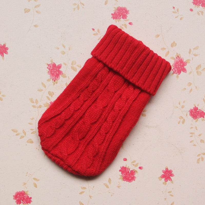 Knitted Wool Dog Sweater | Soft And Warm Dog Sweater with Buttons Red / L Dog clothes