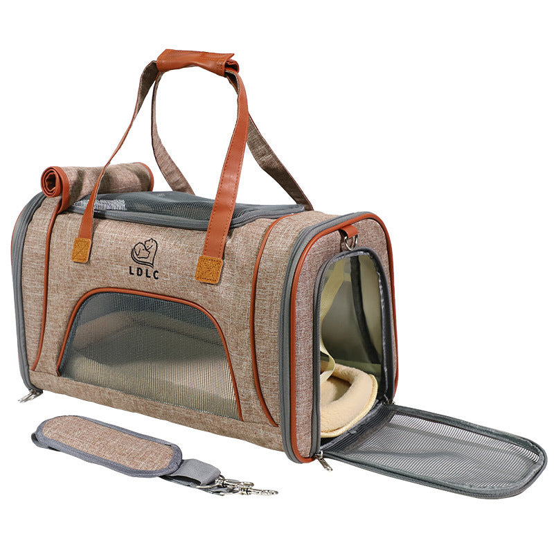 Portable DoTravel Carrier | Multi-Color Dog Bag with Mesh Ventilation - Turmeric - travel