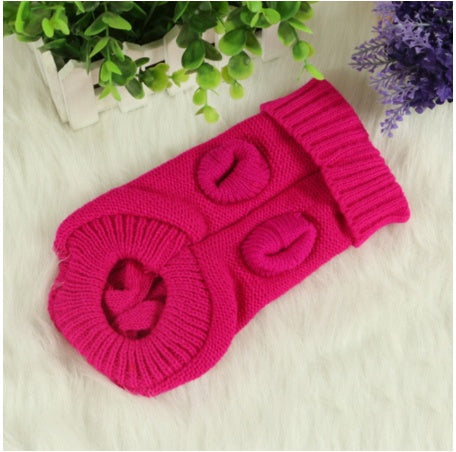 Knitted Wool Dog Sweater | Soft And Warm Dog Sweater with Buttons Dog clothes