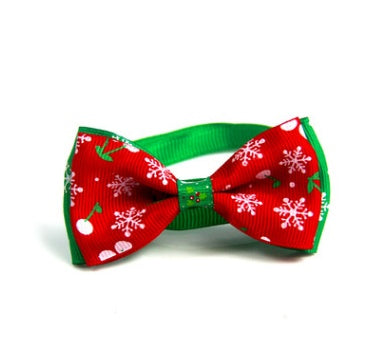 Adjustable Christmas Dog Bow Tie with Bell | Single Piece Dog And Cat Accessory 1 bow