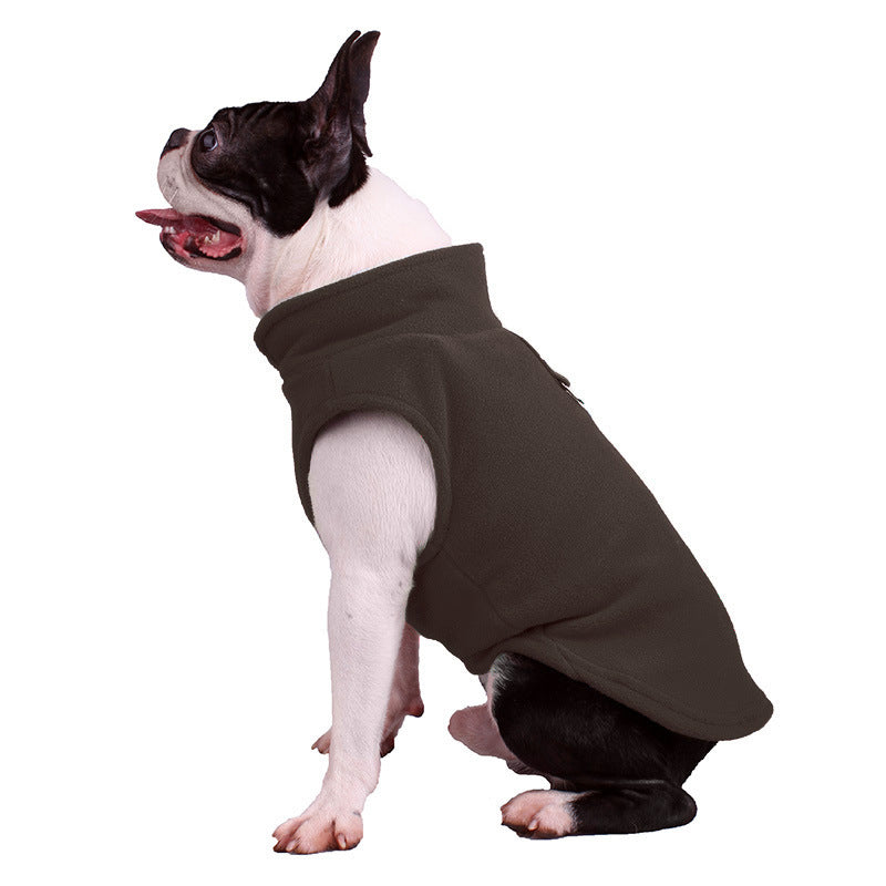Ocean Print Dog Coat With Harness And Leash Set Brown / L Coats & Dog Vests