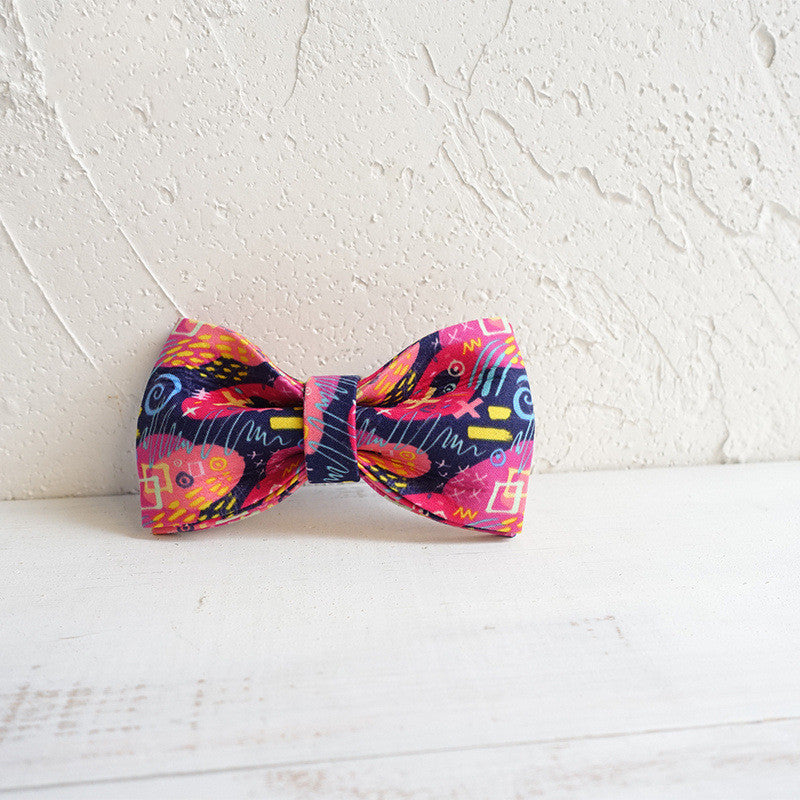 Graffiti Dog Bow Tie | Polyester Dog Collar Accessory bow
