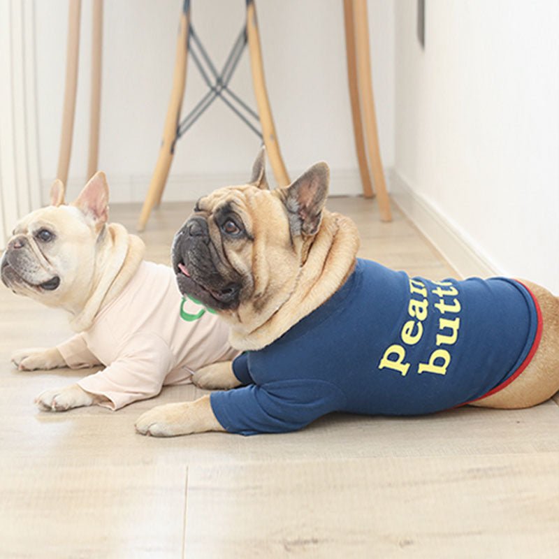 “Cheese” And “Peanut Butter” Dog Sweater: Fun Letter T Shirt for Dogs Accessories