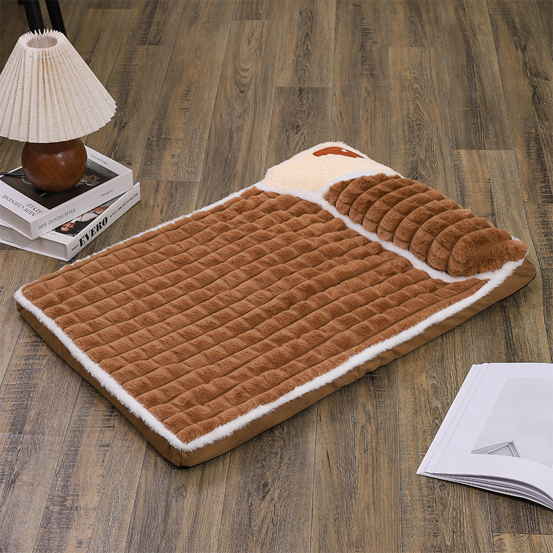 Removable And Warm Winter Dog Bed Mat | Cozy Pad for Dogs Coffee / 3XL 100x70cm beds