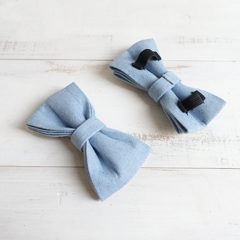 Blue Double Layer Pet Bow Tie | Polyester Dog Accessory bow