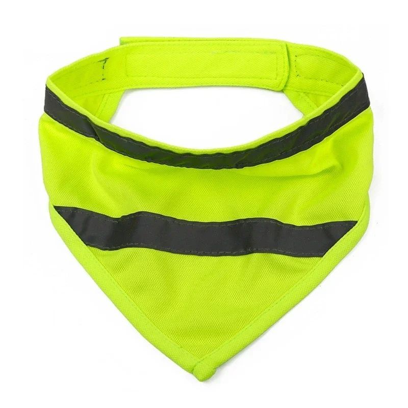 High Visibility Reflective Dog Bandana | Safety Bandana for Night Walks And Outdoor Adventures Green / L bow