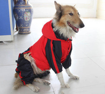 Dog Raincoat For Various Sizes: Waterproof Nylon Jacket with Full-Body Protection - Red / L - Accessories