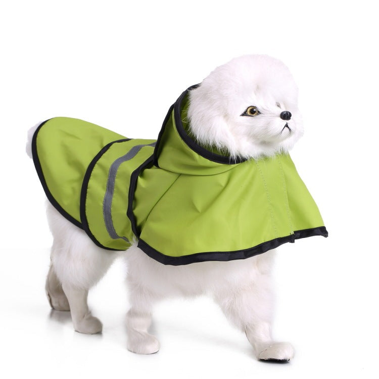 Dog Raincoat Poncho: Waterproof Polyester Dog Jacket with Hood - Green / 3XL - Accessories