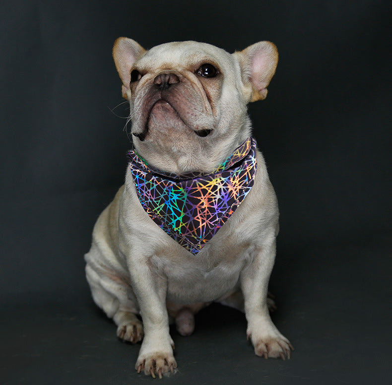 Dog Scarf And Saliva Towel: Grey Polyester Dog Bandana Accessories