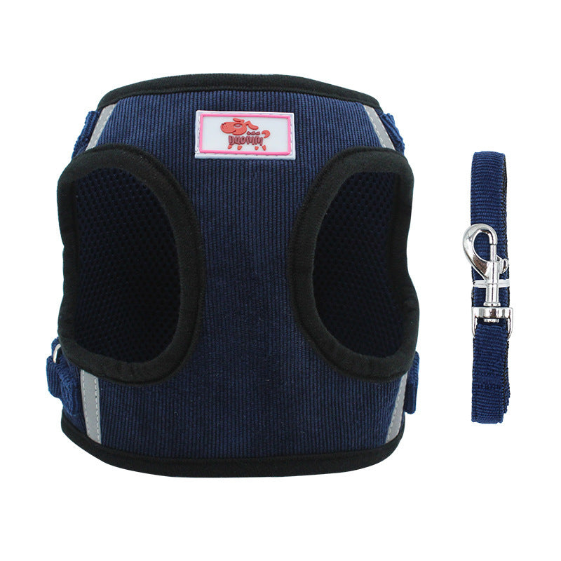Reflective Dog Vest Harness And Leash Set | High-Visibility Dog Vest - Blue / L - coats