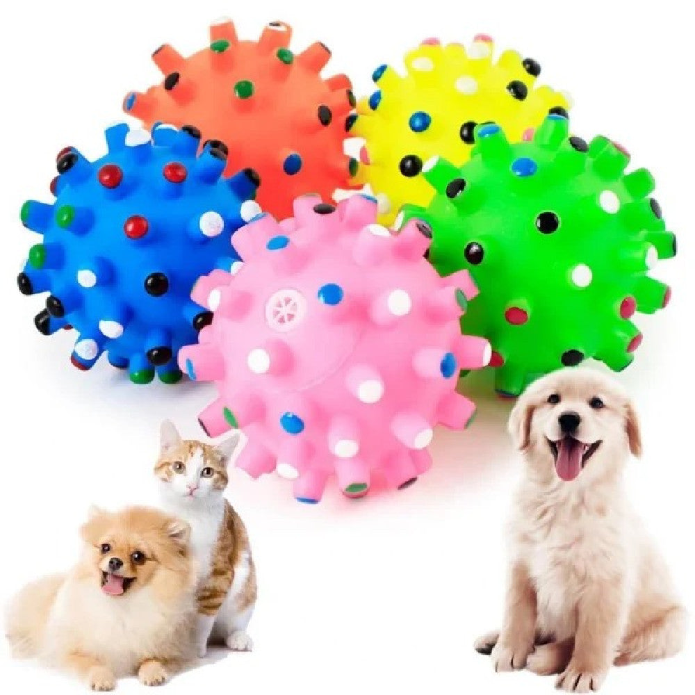 Interactive Squeaky Dog Toy Ball | Durable And Chew Resistant Vinyl Fetch Toy Random / 6.5cm dog training