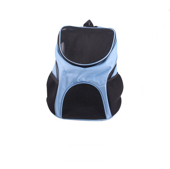 Breathable Oxford Dog Travel Backpack | Portable Mesh Carrier for Dogs - Blue - travel