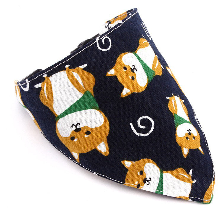 Japanese Style Dog Saliva Towel: Triangle Scarf Collar And Bandana Accessories