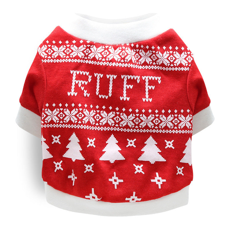 Casual Christmas Pet Dog T shirt Cotton Holiday Dog Apparel 6 style / L christmas