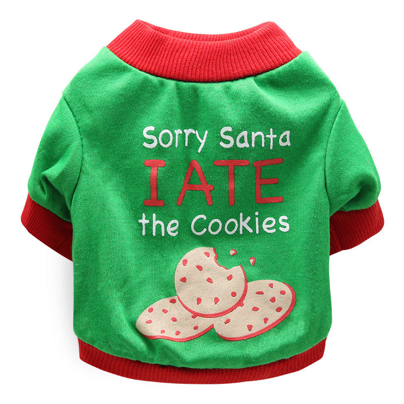 Casual Christmas Pet Dog T shirt Cotton Holiday Dog Apparel 5 style / L christmas