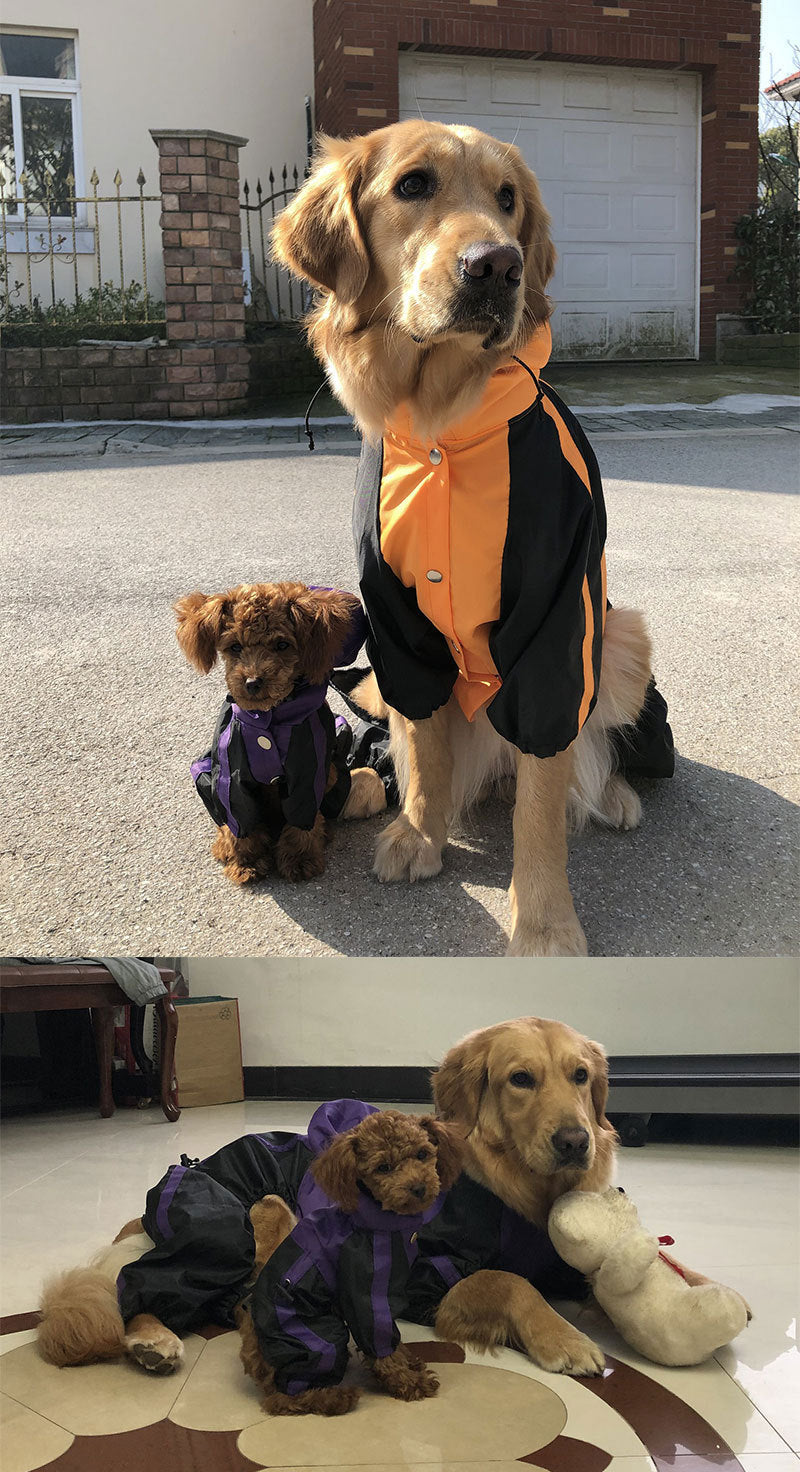 Dog Raincoat For Various Sizes: Waterproof Nylon Jacket with Full-Body Protection - Accessories