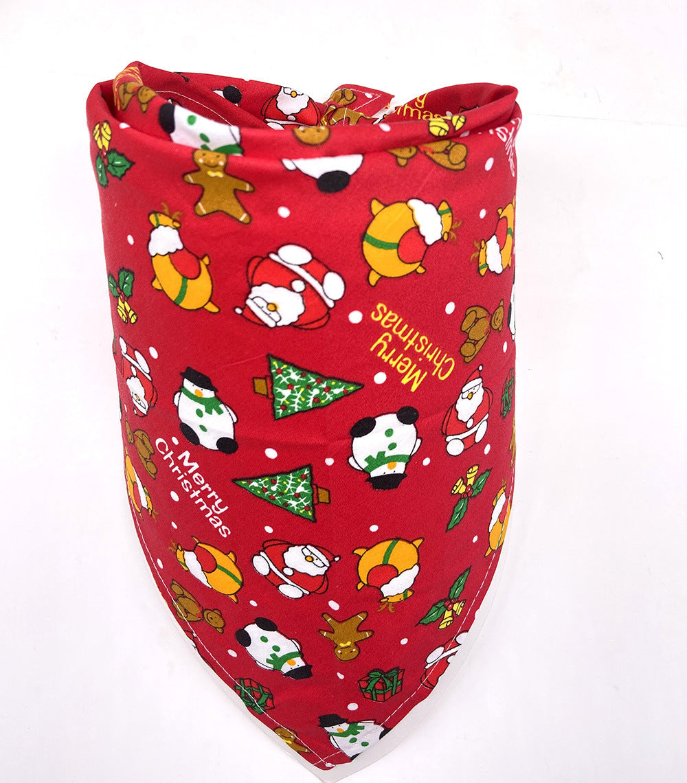 Christmas Dog Bandana Cotton Pet Neck Scarf for Winter Red 2 / M christmas