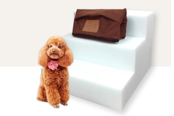 Stuffed Dog Stairs And Dog Ramp For Support | 3 Step Ladder for Small Dogs home