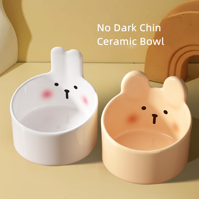 Blush Critter Elevated Ceramic Dog Bowl | Neck Protection Dish for Dogs home