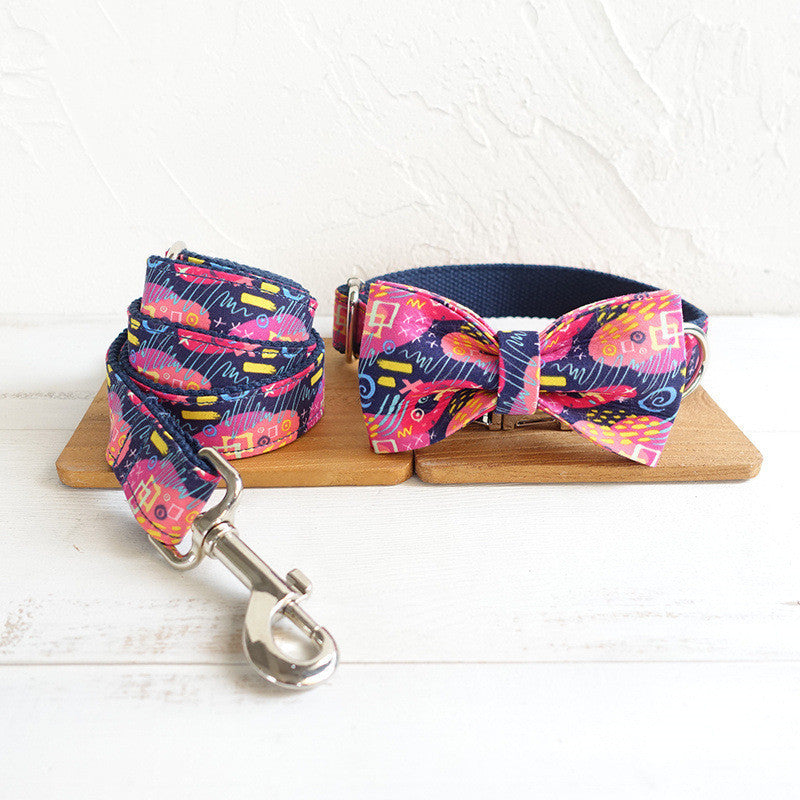 Graffiti Dog Bow Tie | Polyester Dog Collar Accessory bow
