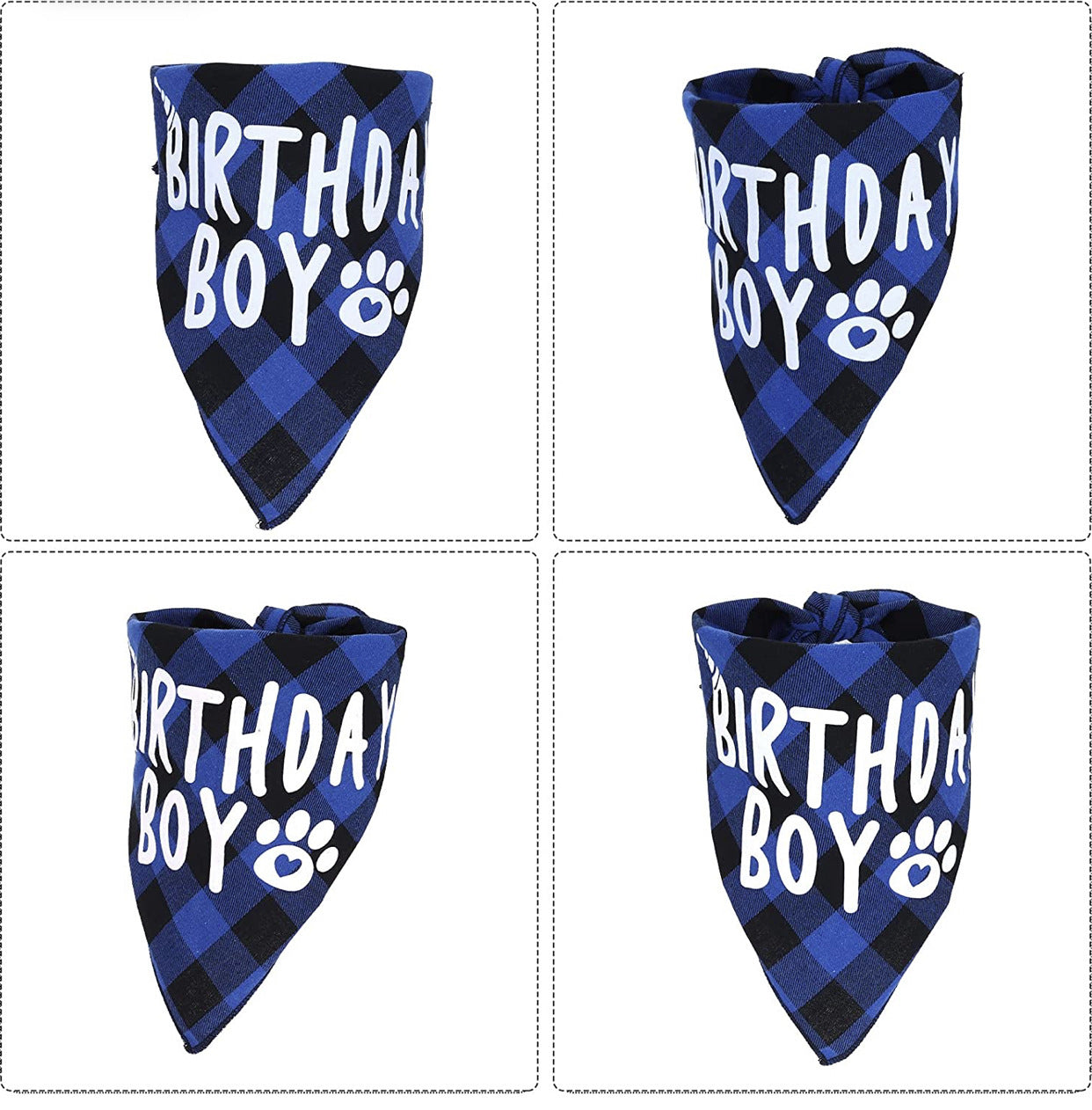 Plaid Dog Birthday Scarf College Style Triangle Dog Bib For Dog’s Birthday birthday
