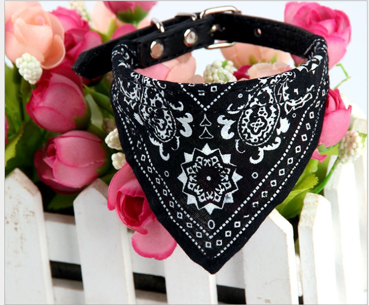 Dog Triangle Scarf: PU And Canvas Dog Bandana Accessories