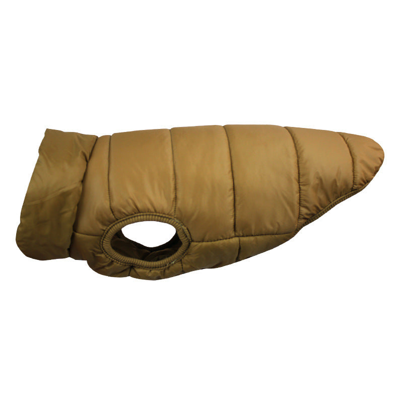 Padded Plaid Dog Coat | Warm Winter Jacket for Small to Large Dogs - Khaki / 2XL - Coats & Dog Vests