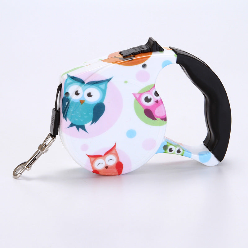 5-Meter Retractable Dog Leash | Patterned Dog Walker - H - leash